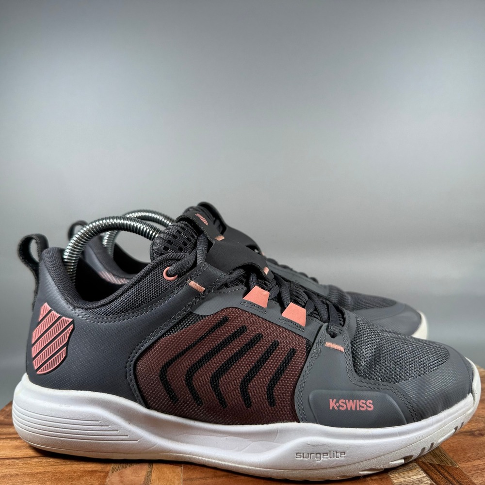 K-Swiss Court Express Womens 8.5 Tennis Shoes Gray Pink 97395-050-M Low‎ Top